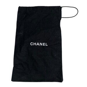 chanel black white cotton drawstring dust bag 7.5x12.5